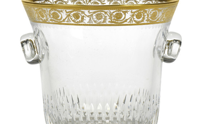 A ST LOUIS 'THISTLE PATTERN' GLASS WINE-COOLER, 20TH CENTURY, ACID ETCHED FACTORY MARK