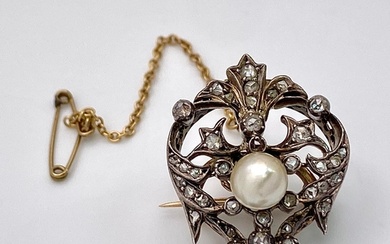 A Wonderful Antique Victorian Gold, Silver, Pearl and diamon...