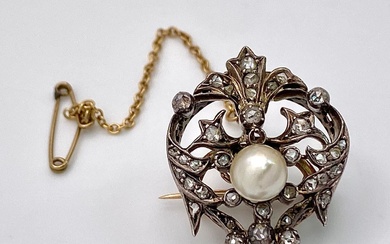 A Wonderful Antique Victorian Gold, Silver, Pearl and diamond...