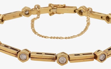 A diamond-set flexible link bracelet