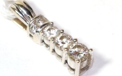 A diamond set pendant, stamped '750', length 1.7cm