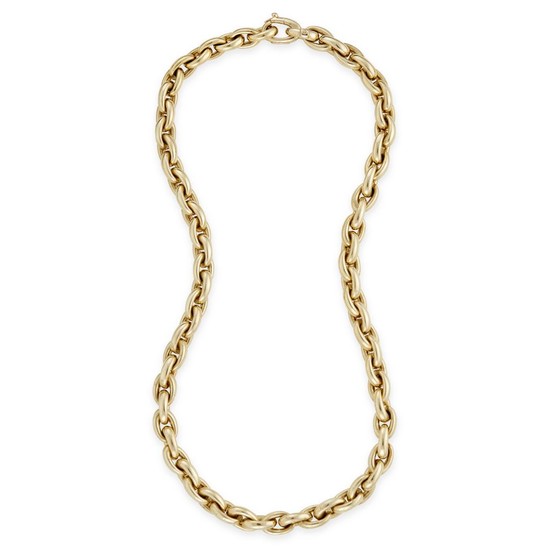A fourteen karat gold necklace cable link chain. 35.0...