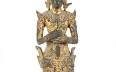 A gilt bronze figure of Buddha. Thailand. Bangkok