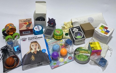 A group of various novelty toys