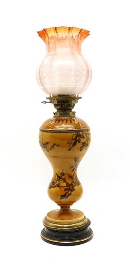 A late Victorian Hinks No. 2 Duplex oil lamp