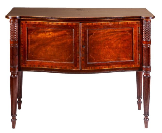 A mahogany and fruitwood marquetry sideboard