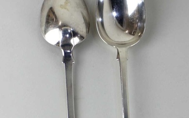 A pair of Victorian silver Fiddle pattern tablespoons