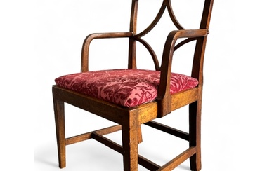 A provincial George III mahogany open armchair The square ...