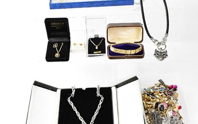 A quantity of vintage and modern costume jewellery, to include...