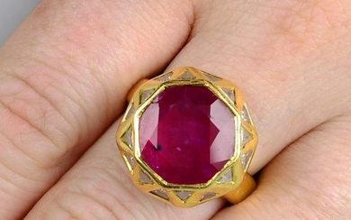 A ruby and diamond 'Sacred Shapes' ring, attributed to
