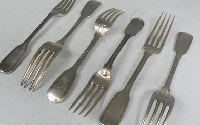 A set of six Victorian silver Dessert Forks, by William Eato...