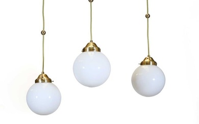 A set of three Austrian 'KM-Pende' pendant lights