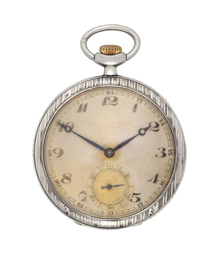 A silver niello open faced pocket watch signed International Watch Co, Schaffhausen, circa 1925