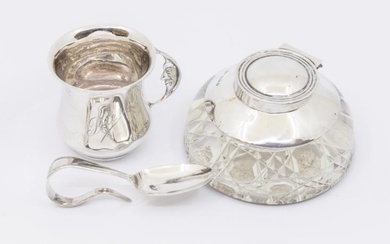 A small collection of silver items to include; an Edwardian...