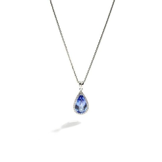 A tanzanite and diamond pendant