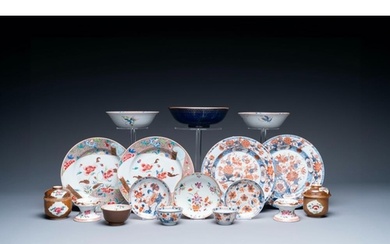 A varied collection of Chinese famille rose and Imari-style ...