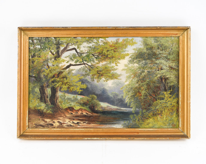 AMERICAN LATE 19TH C. WOODED LANDSCAPE