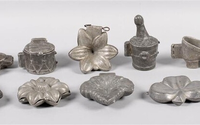 AMERICAN VINTAGE PEWTER ICE CREAM MOLDS, LATE 19TH/EARLY 20TH CENTURY