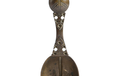 AN EARLY COPPER ALLOY / BRONZE SPOON