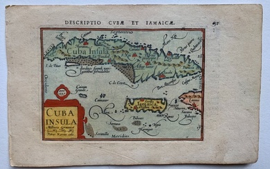 America, Map - Jamaica / Cuba; P. Bertius - Cuba Insula - 1601-1620