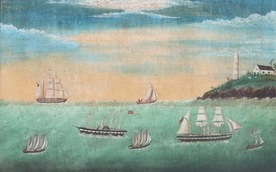 American School (19th century), Naive Coastal Landscape