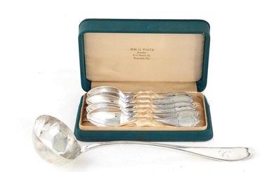 American silver ladle and teaspoons, Tiffany (7pcs)