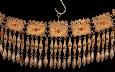 An Antique Gilt Silver Head Jewelry - Turkestan - 1900