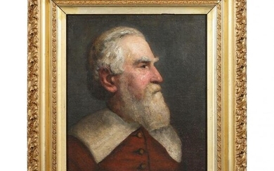 An Antique Portrait of a Bearded Man with Red Jacket