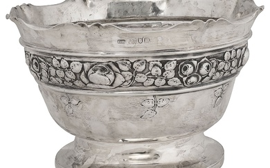 An Edwardian silver rose bowl