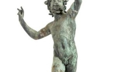 An Italian Cast Metal Figure of the Dancing Fawn of