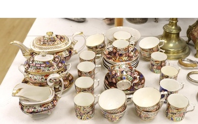 An early 19th century Derby Japan pattern part tea and coffe...