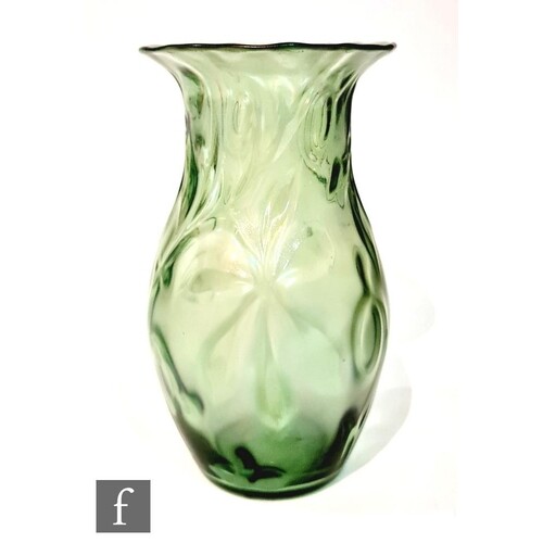 An early 20th Century Art Nouveau glass vase of ovoid form w...