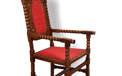 An oak armchair, Old Norse style, 19th century.