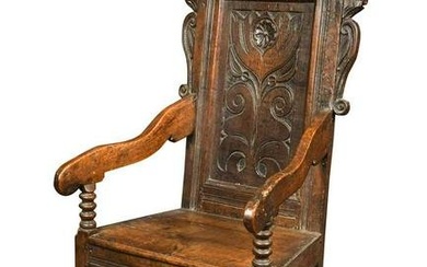 An oak wainscot chair, South Yorkshire, late 17th century