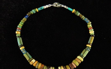 Ancient Egyptian Bracelet made of Faience Mummy beads - 19 cm (No Reserve Price)