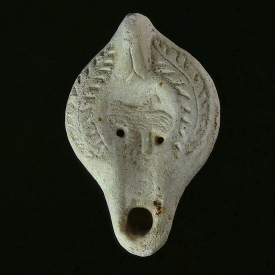 Ancient Roman Pottery Legionary oil lamp with Aquila