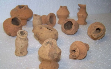 Ancient Roman Pottery Offering jars, these were broken by the priest. - (0×5×4.2 cm)