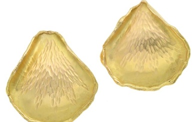 Angela Cummings 18K Yellow Gold Rose Petal Earrings for Tiffany & Co.