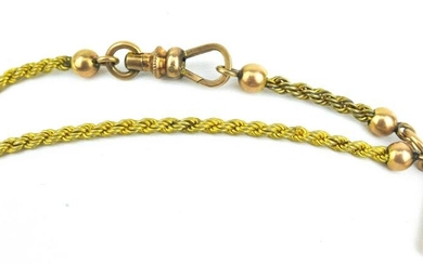 Antique 19th C Yellow Gold Watch Chain
