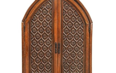 Antique Arched Wood Carved Church Doors