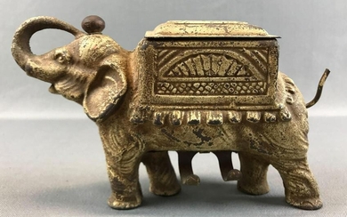 Antique Cast Iron Mechanical Elephant Cigarette