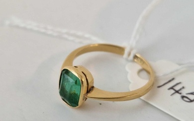 Antique Soude Emerald single stone ring 18ct hallmarked 2.4g...