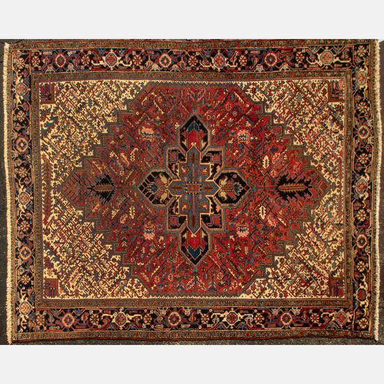 Antique Persian Heriz Wool Rug
