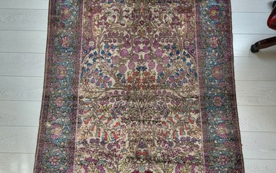 Antique Persian silk handmade Kashan rug circa 1880 - Rug - 200 cm - 120 cm