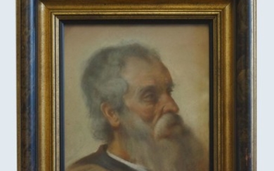 Antique Russian Painting Portrait of A Old Men