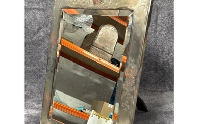 Antique bevilled mirror in sterling silver frame, hallmarked...