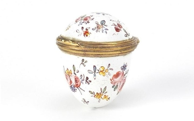 Antique enamel egg design trinket with gilt coloured