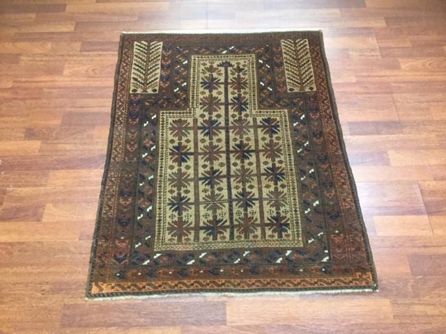 Antique persian Prayer Baluch rug-2856