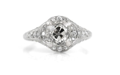 Art Deco 1.75 Carat Old Mine Cut Diamond Ring