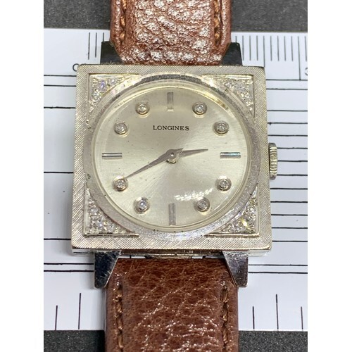 Art Deco Longines watch made for the American market in whit...